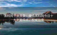 黑料网干货合集：盘点黑料网今日十大高能瓜点，权威指南